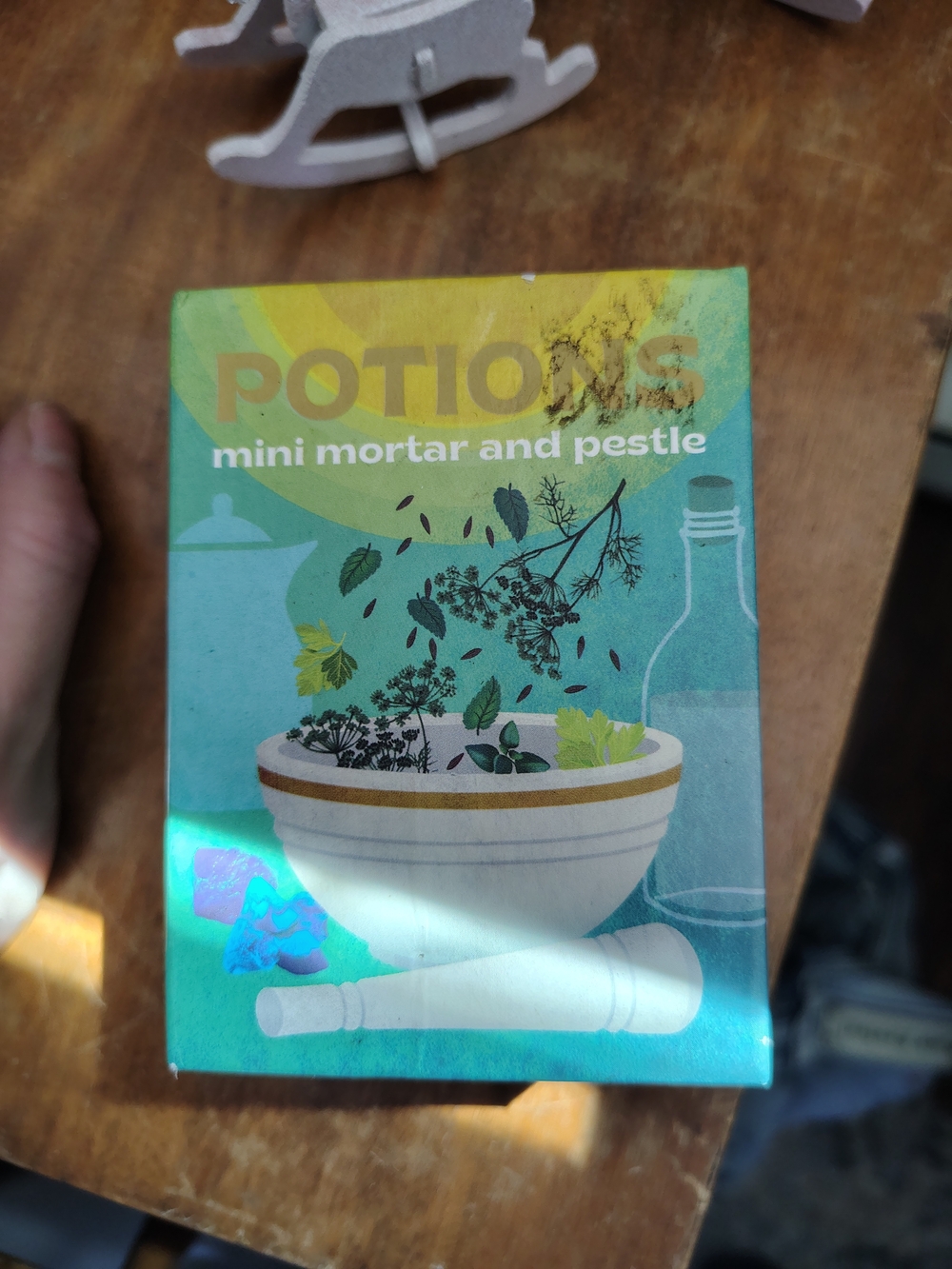 Potions Mini Mortar and Pestle - Teal and Yellow Box